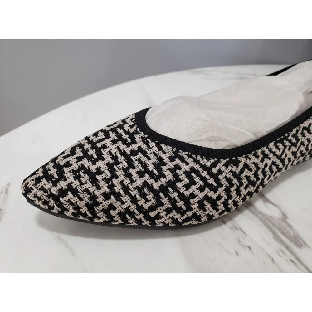 NEW NO BOX Skechers Sz 7.5 Cleo Point Chic Allure Pointed Toe Flats Houndstooth